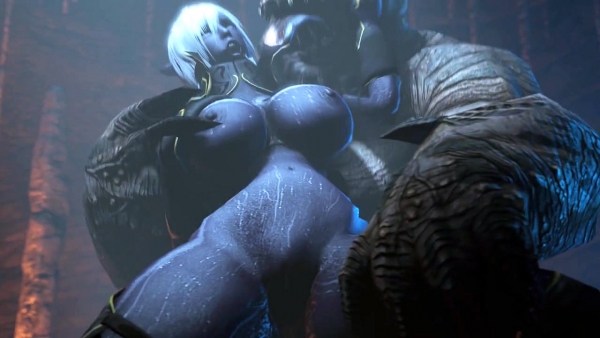 Гигантский монстр Warcraft жестко ебет жену владыки Азерота в хардкоре!